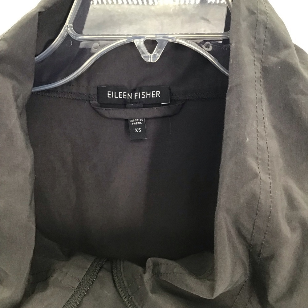 Eileen Fisher Light Weight Stand Collar Long Windbreaker Jacket Charcoal Size XS - Picture 5 of 10
